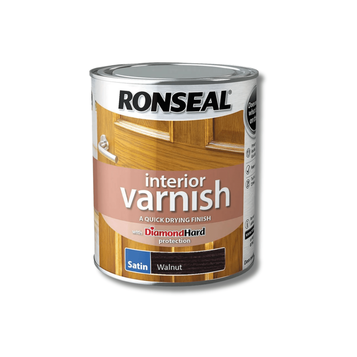 Ronseal Satin Interior Varnish - Walnut 250ml - VARNISHES / WOODCARE - Beattys of Loughrea
