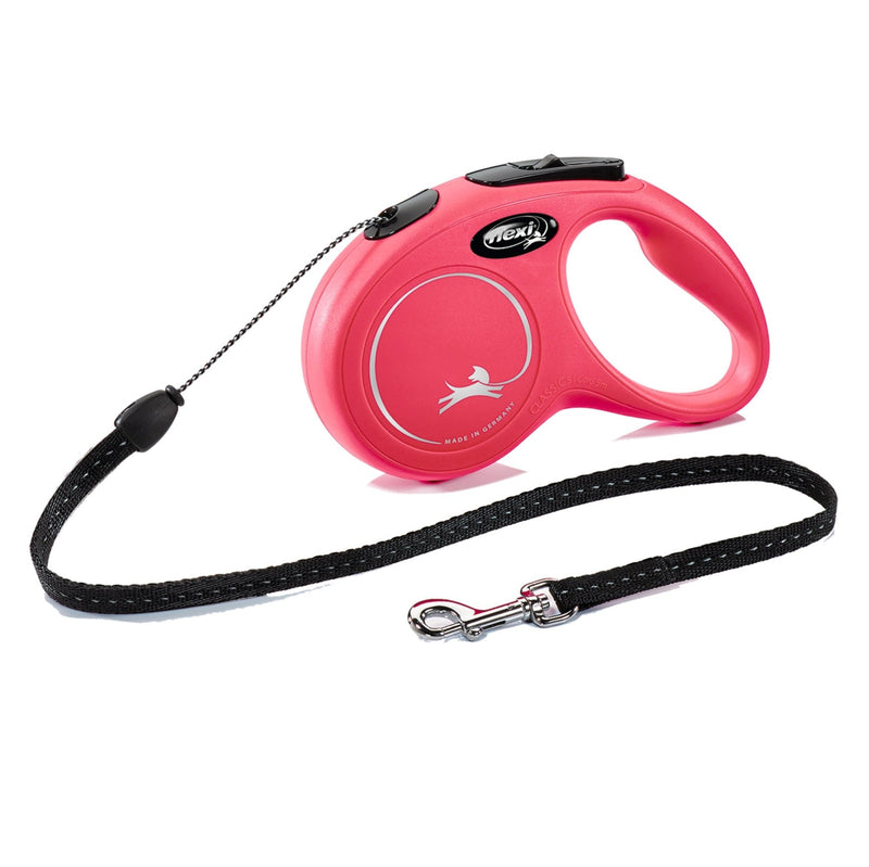 Flexi Retractable Classic Small Red 5 Metre Cord Dog Lead - PET LEAD, COLLAR AND ID, SAFETY - Beattys of Loughrea