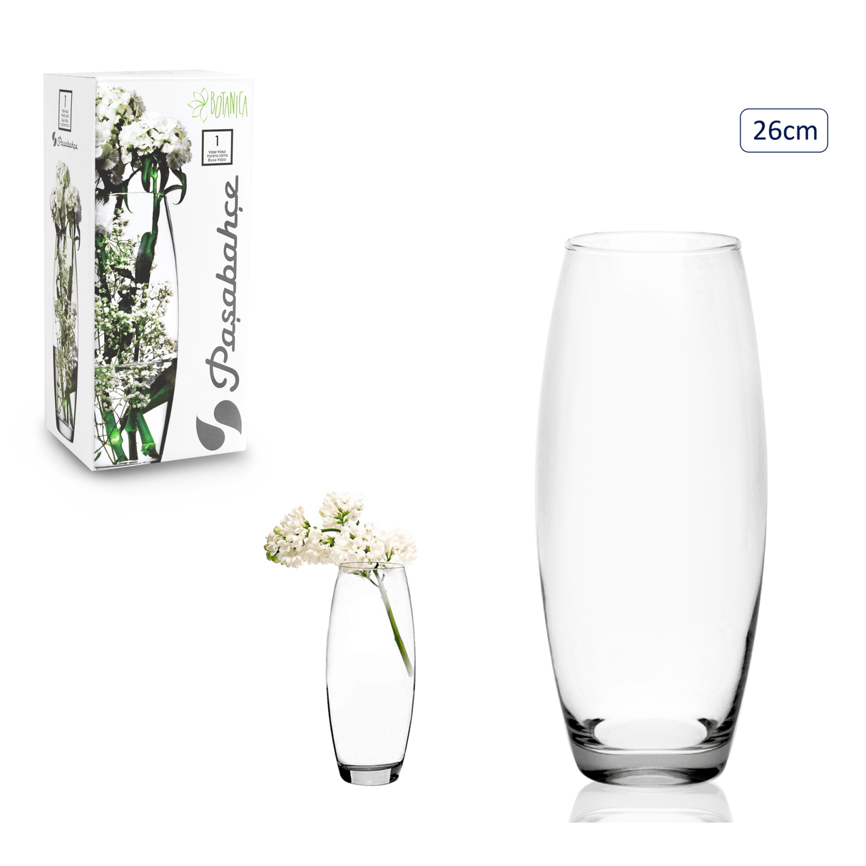 PASABAHCE Glass Vase Flora – 26cm - GLASS GIFTWARE - DEC STONES - Beattys of Loughrea