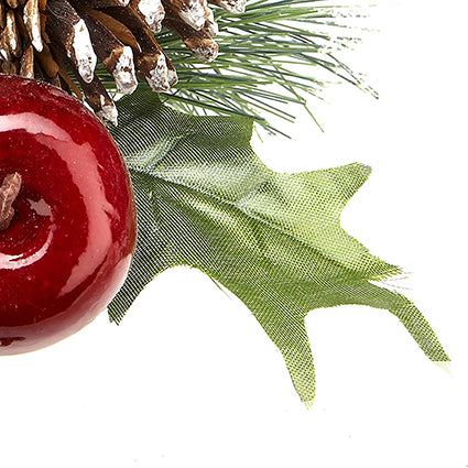 Premier Frosted Cone & Apple Christmas Pick 18cm