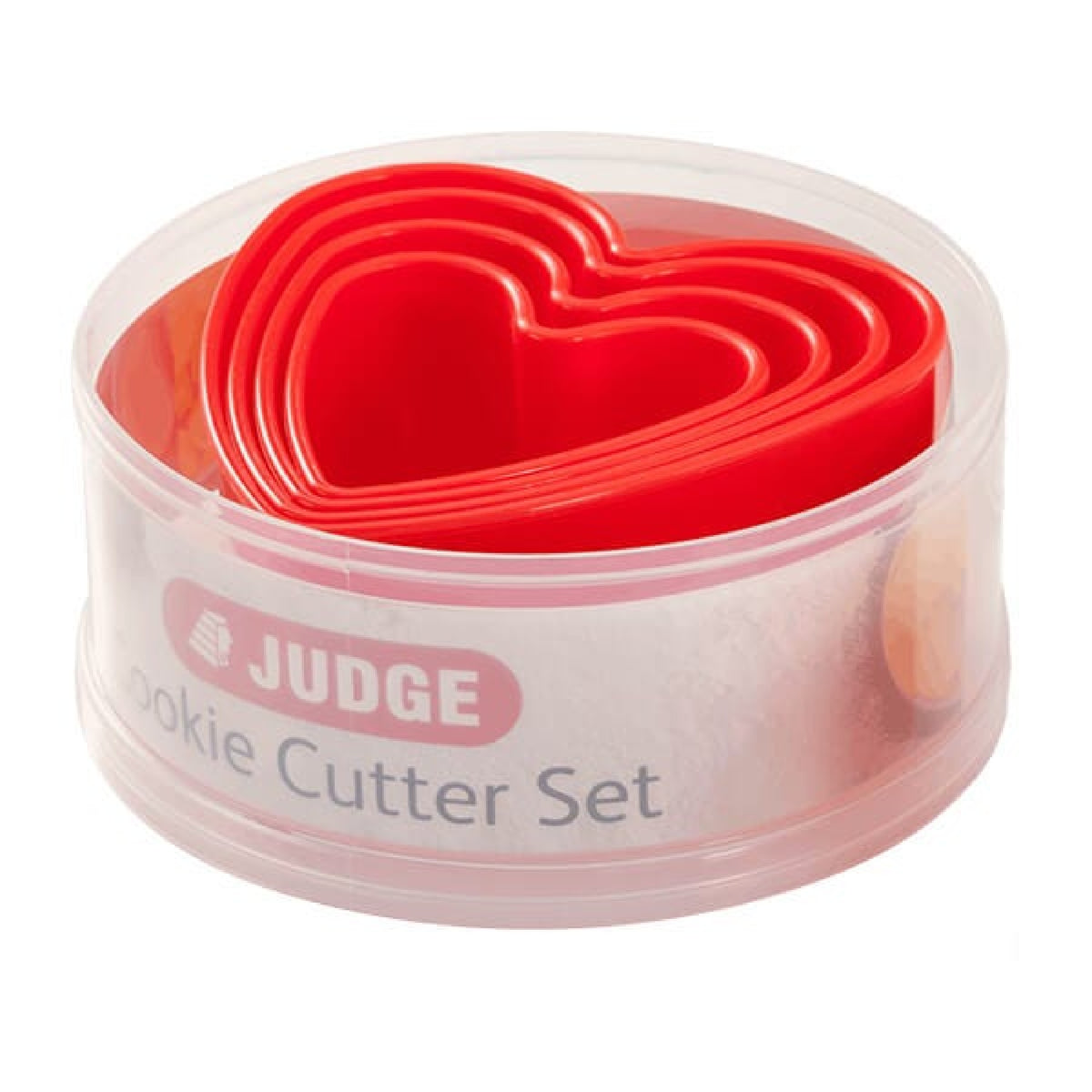 Judge Kitchen Set of 5 Heart Cookie Cutters, Red