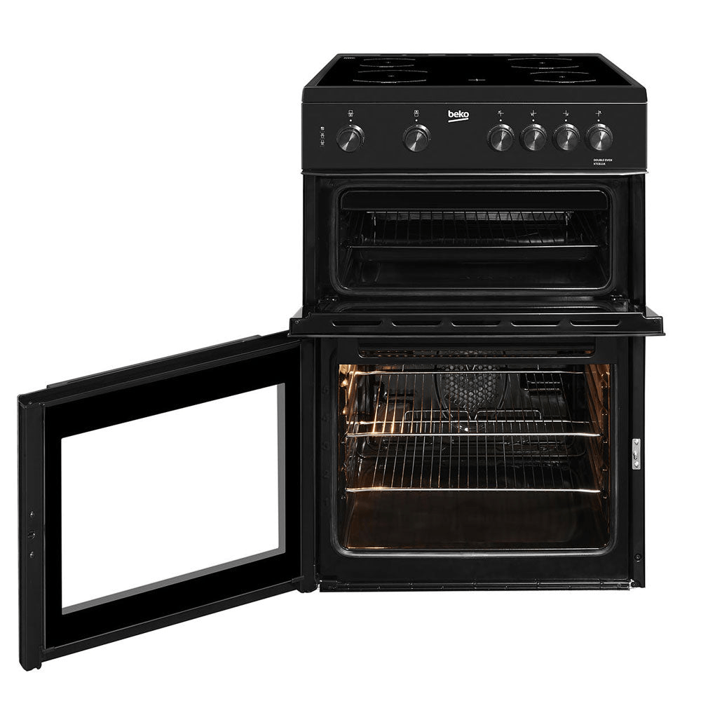 Beko Freestanding 60cm Ceramic Electric Cooker Black | KTC611K - ELECT COOKER FREESTANDING <65CM - Beattys of Loughrea
