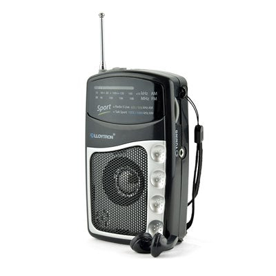 Lloytron Entertainer AM/FM Personal Sports Radio with Earphones - Black - PORTABLE CD/RADIO - Beattys of Loughrea