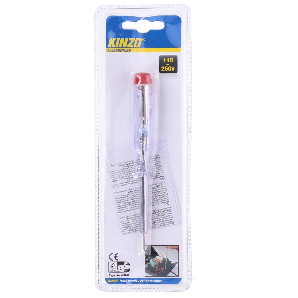 KINZO Voltage Tester 110 - 250V - SCREWDRIVERS - Beattys of Loughrea