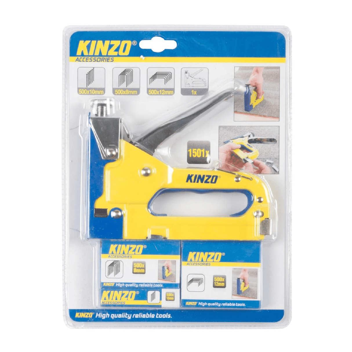 KINZO Stapler With 1500 Staples - RIVETERS/NAIL GUN/STAPLER - Beattys of Loughrea