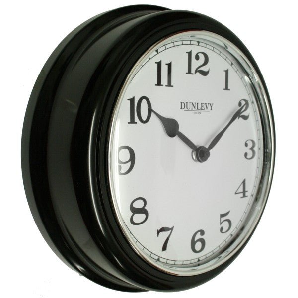 10" Deep Plastic Wall Clock - Black - CLOCKS - Beattys of Loughrea