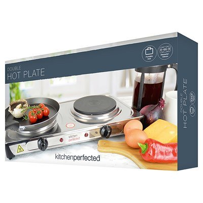 Kitchen Perfected Double Electric Hotplate 2000W - Stainless Steel - ELEC SKILLET/WOK/COOKPAN - Beattys of Loughrea