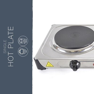 Kitchen Perfected Double Electric Hotplate 2000W - Stainless Steel - ELEC SKILLET/WOK/COOKPAN - Beattys of Loughrea
