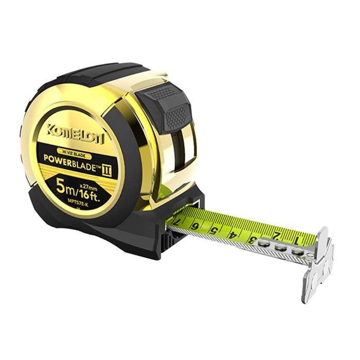 Mètre ruban Komelon Gold PowerBlade 5 m (16 ft) AVEC mini niveau GRATUIT