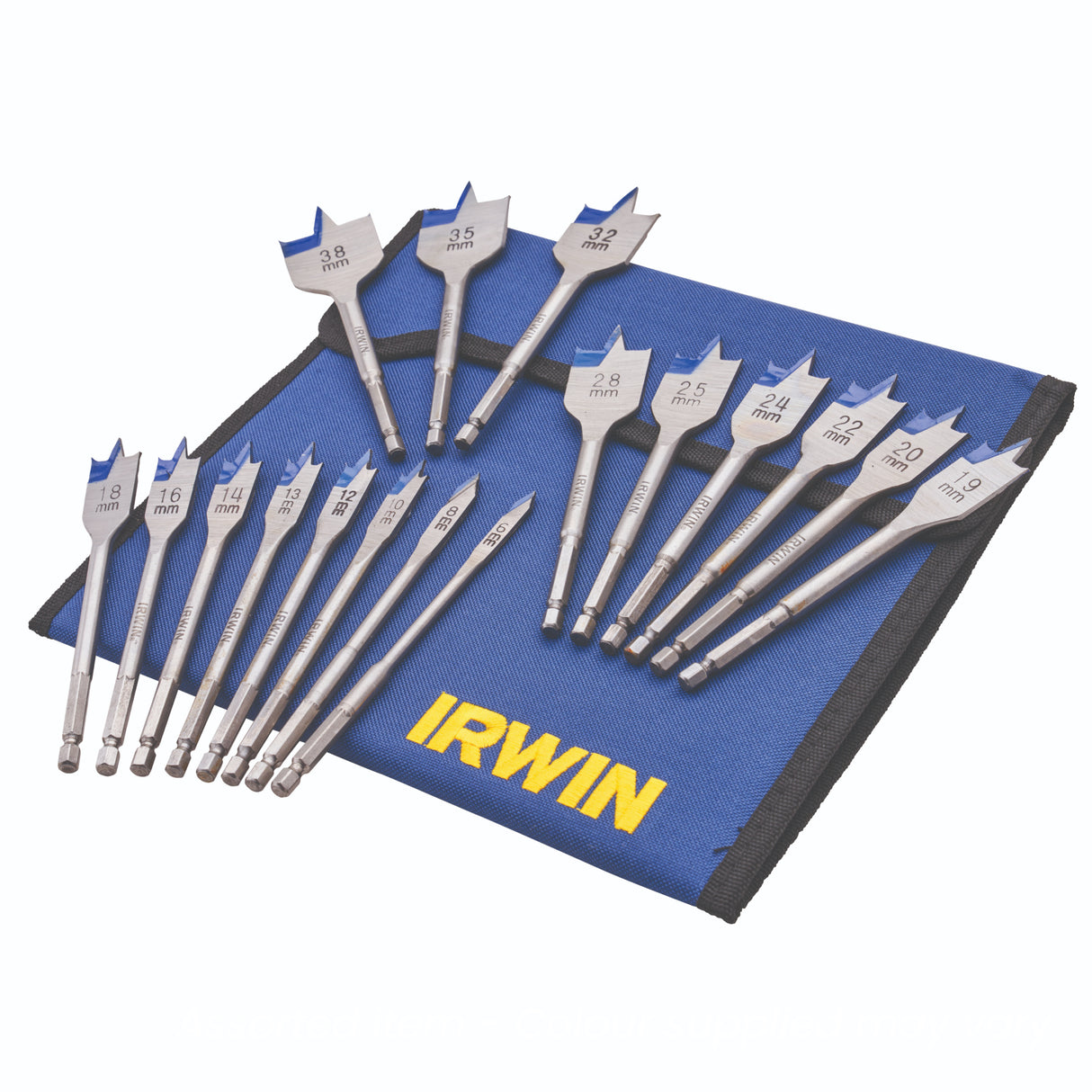 Irwin 17 Piece 4X Blue Groove Flat Bit Set