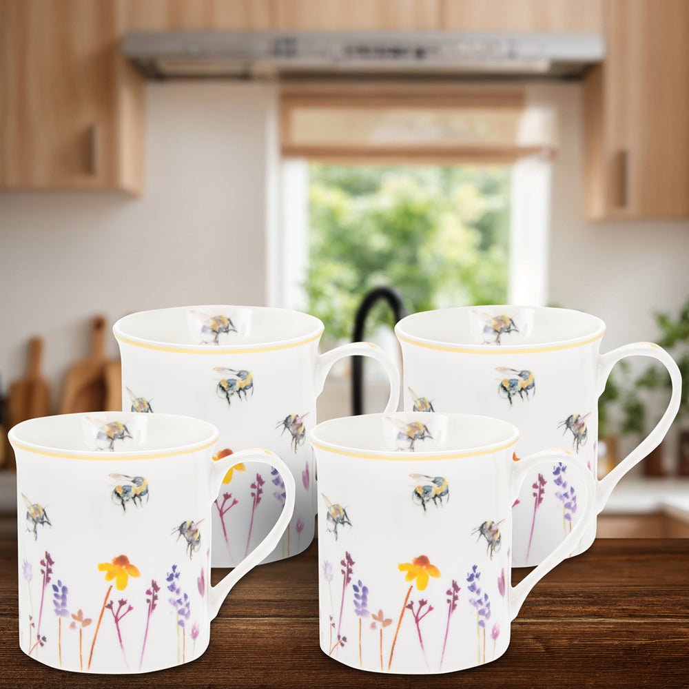 Busy Bees Mugs – Set of 4 - MUG SETS - Beattys of Loughrea