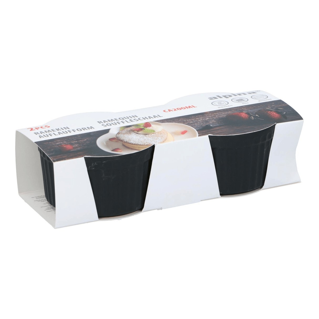 ALPINA Ramekin 160ml Black 9cm Pack Of 2 - GENERAL LOOSE WARE - Beattys of Loughrea