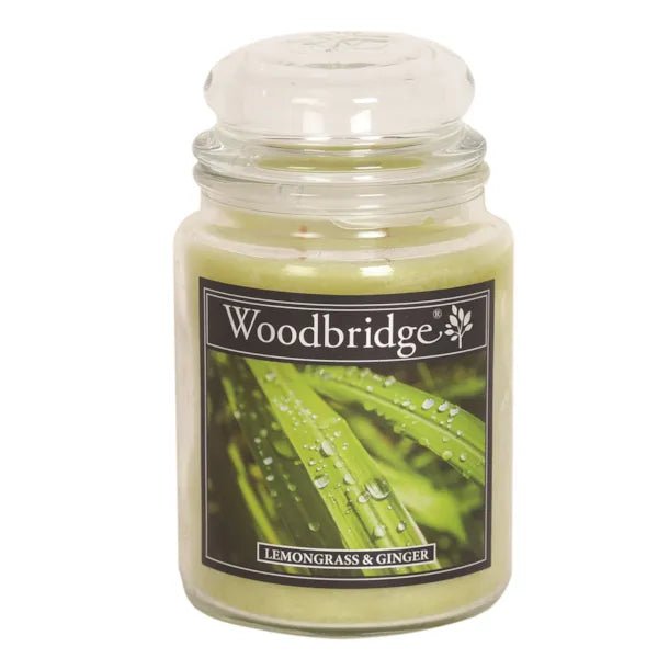 Woodbridge Lemongrass & Ginger Large Scented Candle Jar – 565g - CANDLES - Beattys of Loughrea