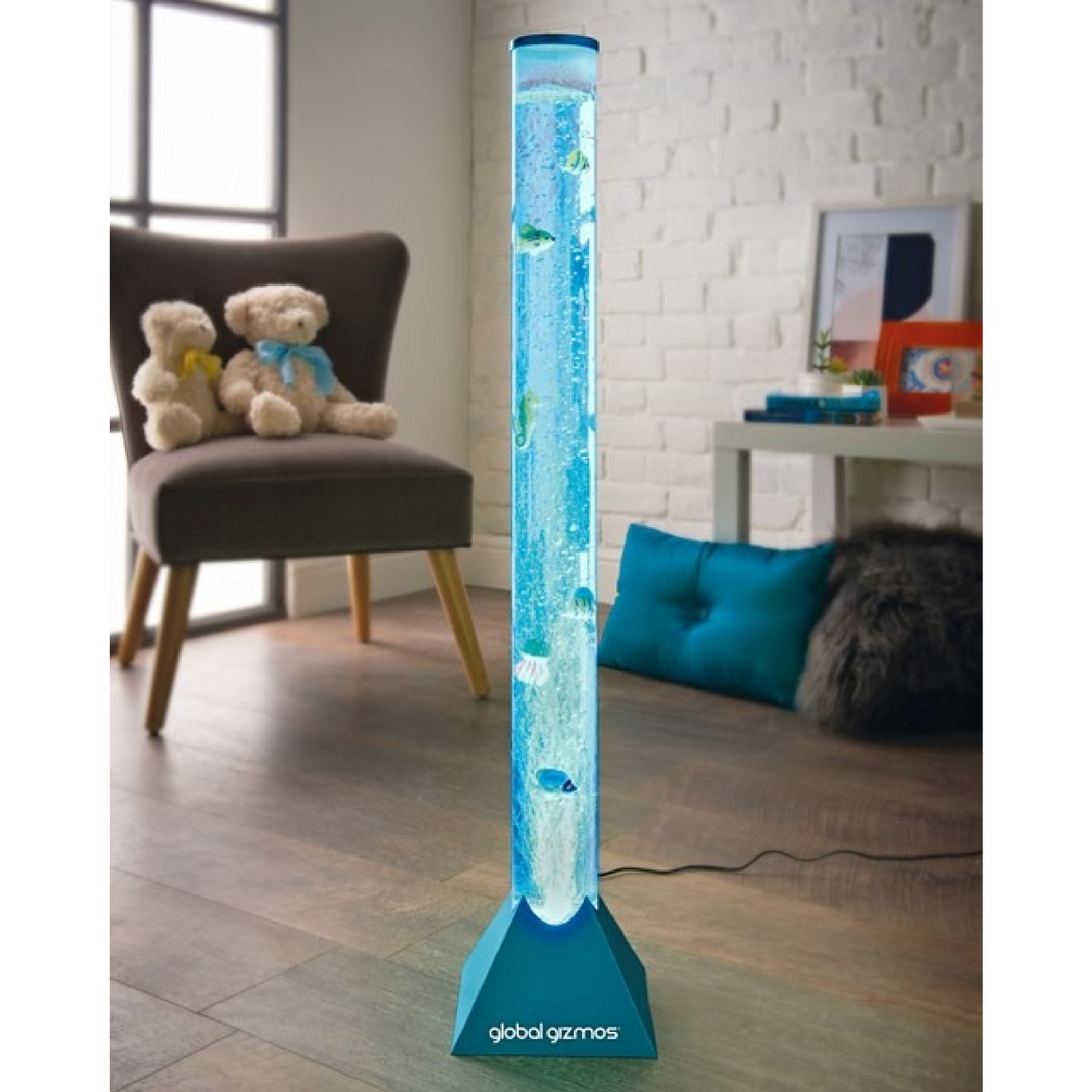 Global Gizmos 90cm Fish Water Bubble Lamp - Blue - NIGHT LIGHT PLUG IN - Beattys of Loughrea