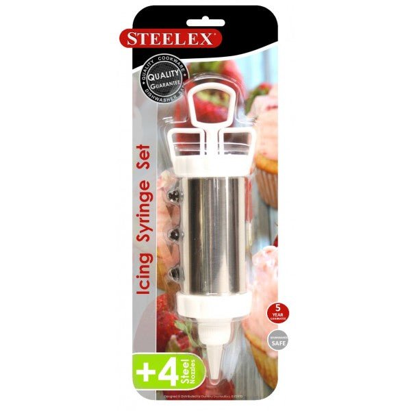 Steelex Stainless Steel Icing Set with 4 Nozzles - KITCHEN HAND TOOLS - Beattys of Loughrea
