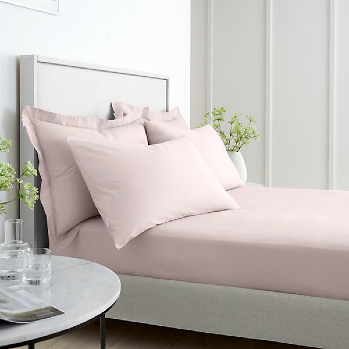 Bianca 400 Thread Count Cotton Sateen Super King Fitted Sheet Blush Pink - SHEETS/VALANCE/MATTRESS COVER - Beattys of Loughrea