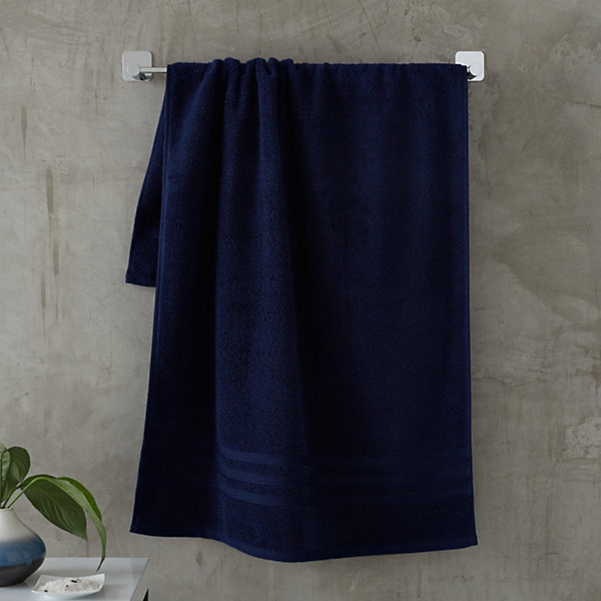 Catherine Lansfield Zero Twist Cotton Hand Towel Navy Blue - TOWELS FACECLOTHS - Beattys of Loughrea
