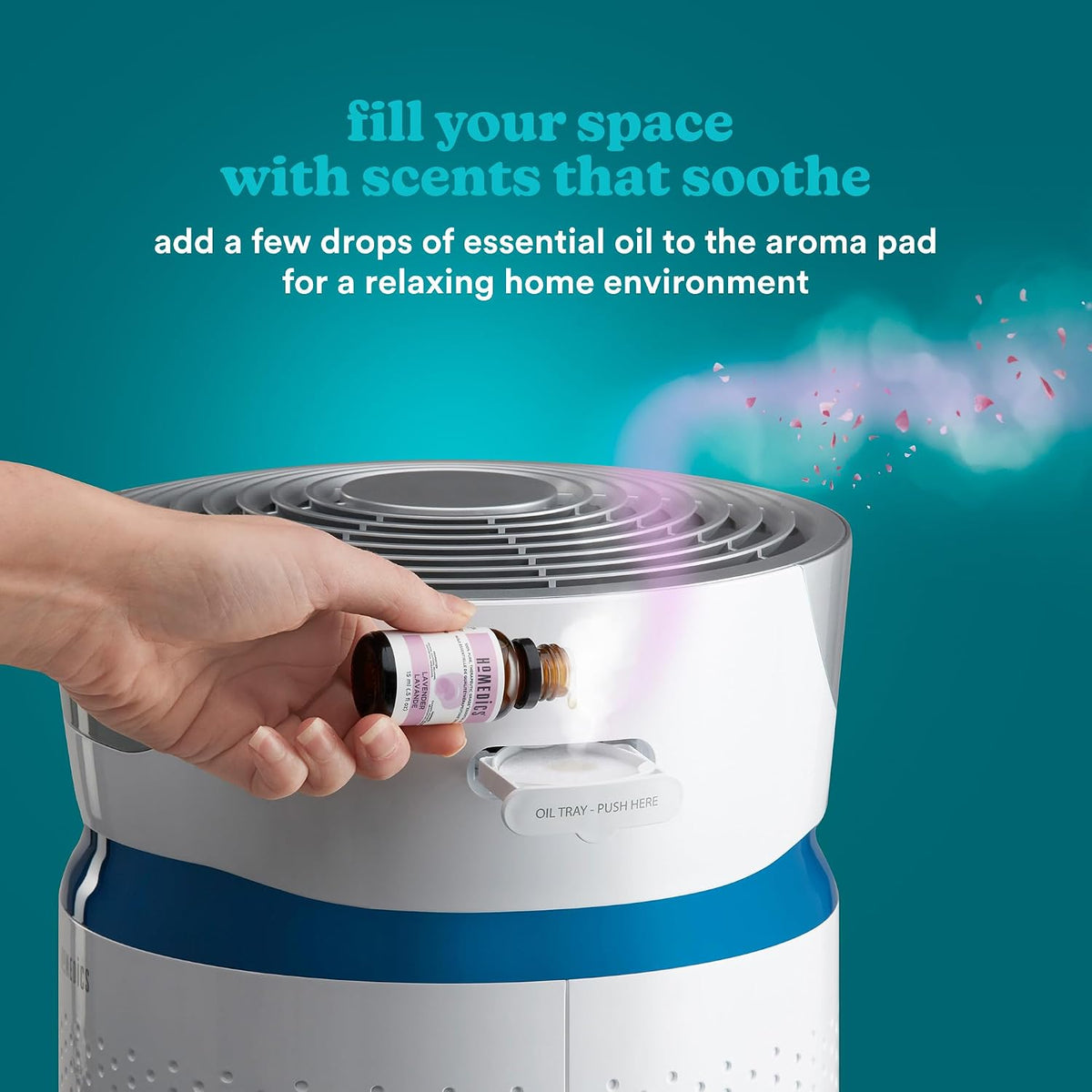 HoMedics TotalClean 5-in-1 Tower Air Purifier with UV-C, Medium