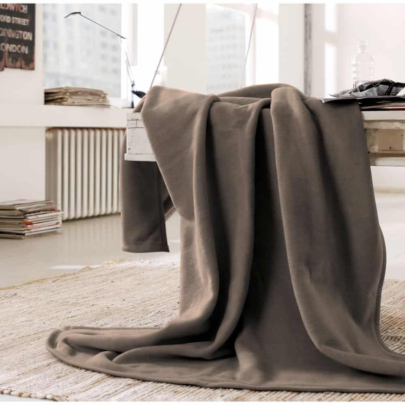Biederlack Cotton Home Blanket 150 x 200cm Taupe - THROWS/BLANKETS - Beattys of Loughrea