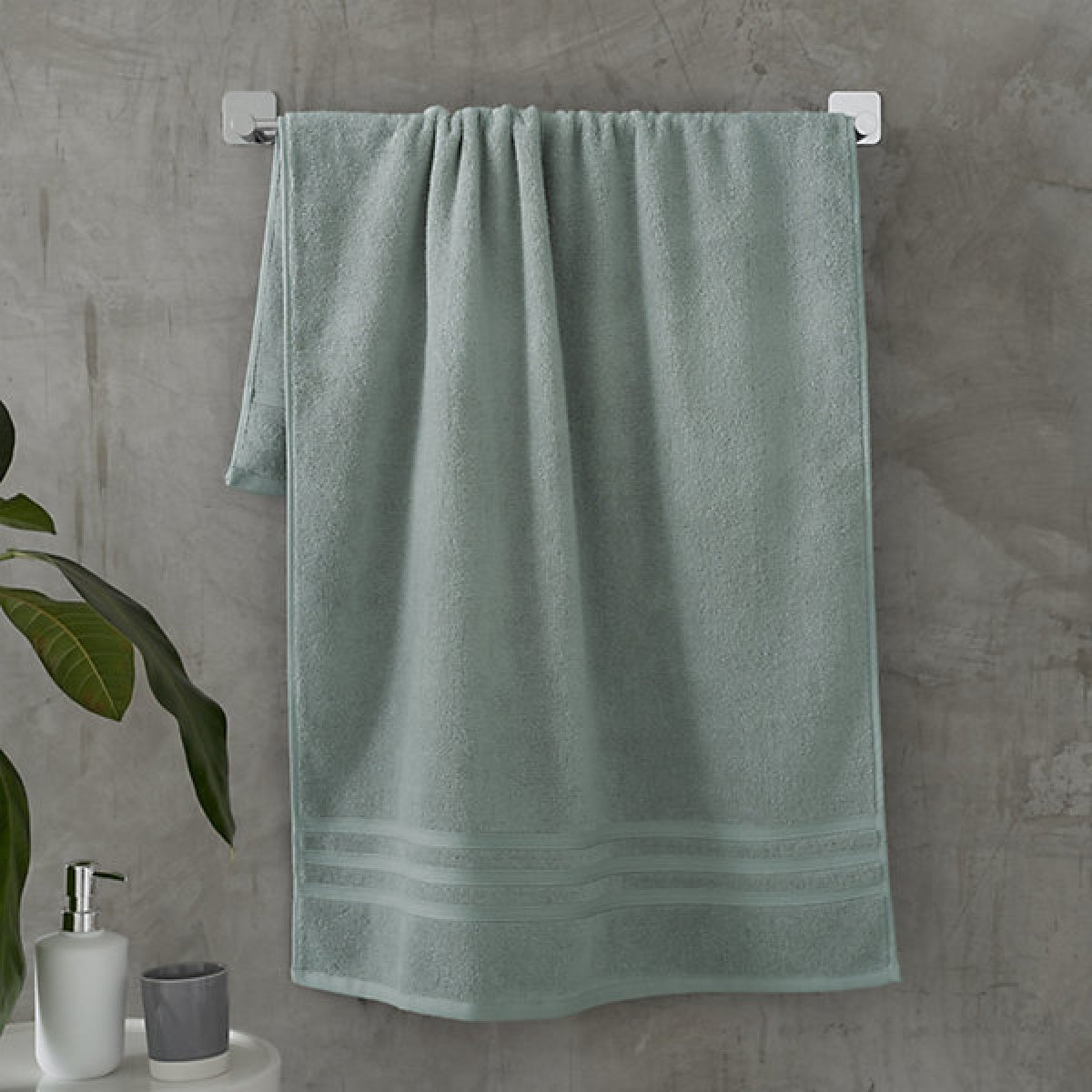 Catherine Lansfield Zero Twist Cotton Bath Sheet Sage Green
