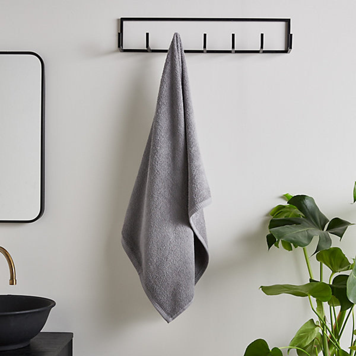 Catherine Lansfield Quick Dry Cotton 70 x 120 cm Bath Towel Grey