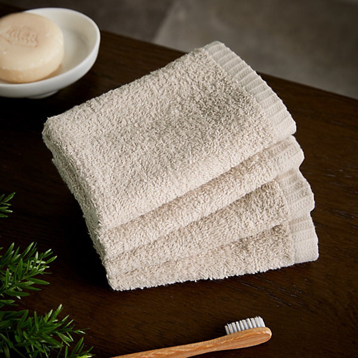 Catherine Lansfield Quick Dry Plain 30 x 30 cm Face Cloth 4 Pack Natural - SHEETS/VALANCE/MATTRESS COVER - Beattys of Loughrea