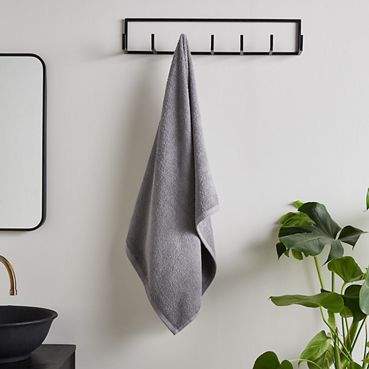 Catherine Lansfield Quick Dry Cotton 50 x 85 cm Hand Towel Grey - TOWELS FACECLOTHS - Beattys of Loughrea