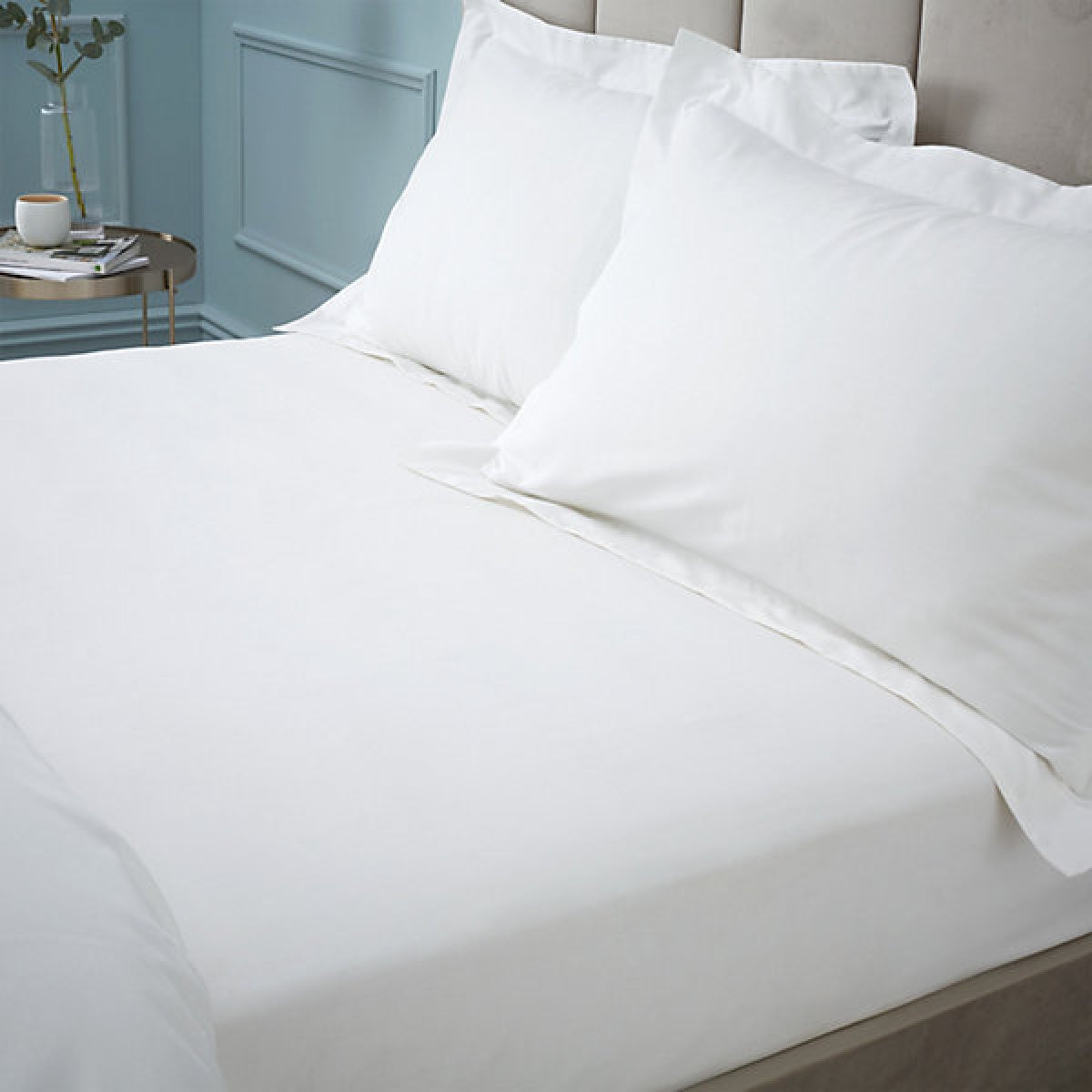 Catherine Lansfield Bianca Fine Linens 180 Thread Count Egyptian Cotton Super King Fitted Sheet 34cm Depth White