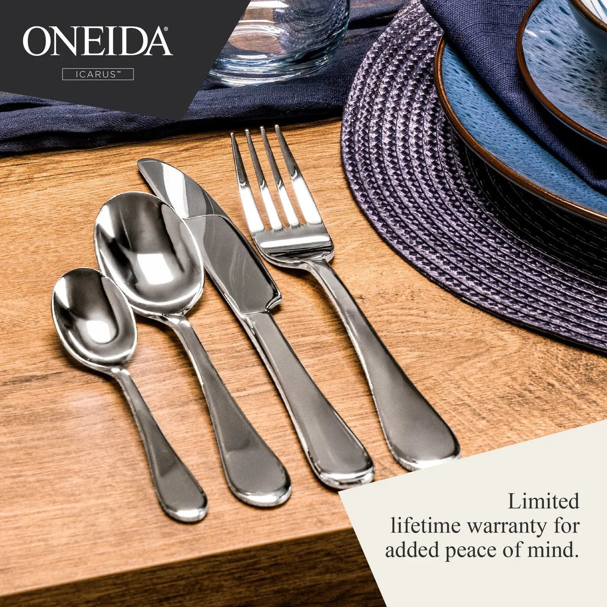 Oneida Icarus 16 Piece Cutlery Set - CUTLERY/KNIFE SET/BLOCK - Beattys of Loughrea