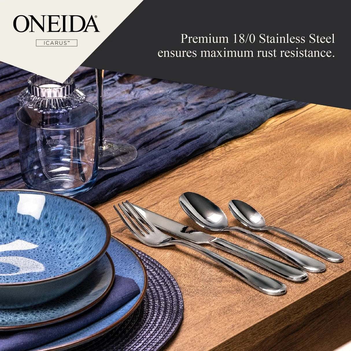 Oneida Icarus 24 Piece Cutlery Set - CUTLERY/KNIFE SET/BLOCK - Beattys of Loughrea
