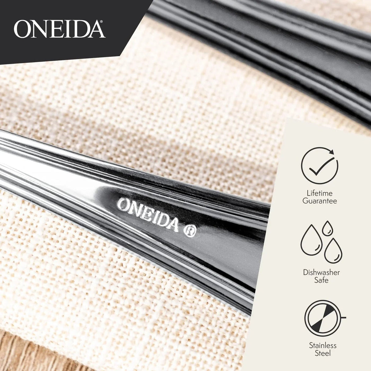 Oneida Icarus 24 Piece Cutlery Set - CUTLERY/KNIFE SET/BLOCK - Beattys of Loughrea