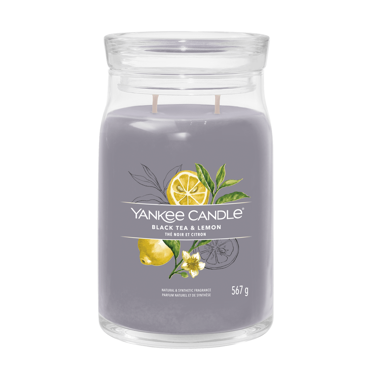 Black Tea & Lemon Signature Large Jar Yankee Candle 567g - CANDLES - Beattys of Loughrea