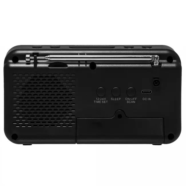 Groov - e Rechargeable Alarm Clock Radio Black - CLOCK RADIO / DIGITAL CLOCKS - Beattys of Loughrea