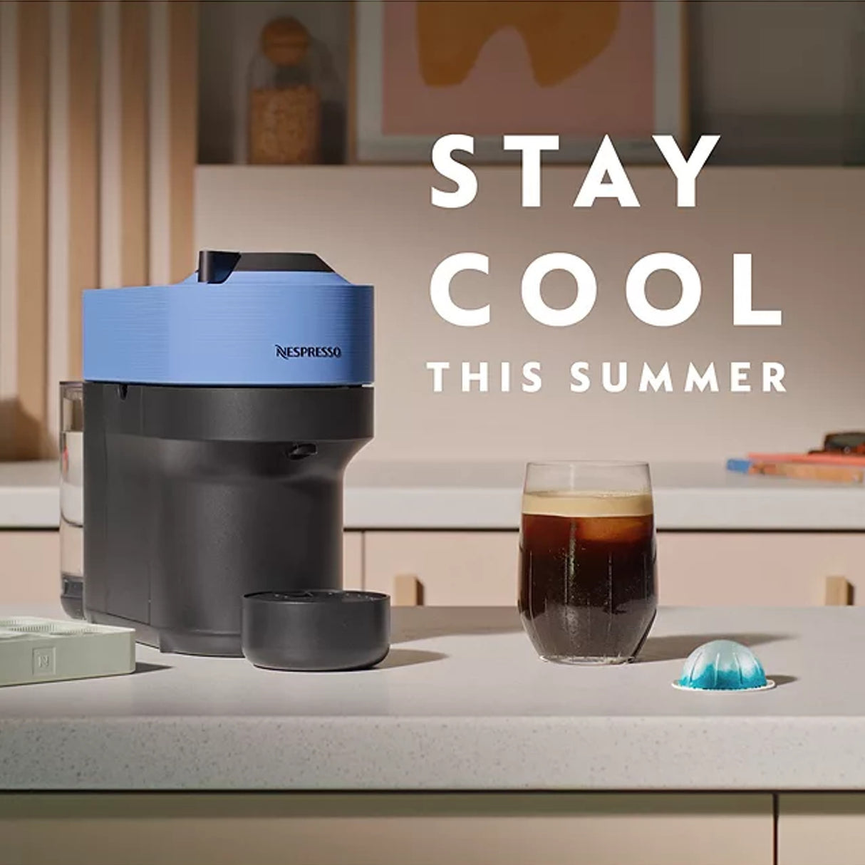 Nespresso Vertuo Pop Cold Coffee Machine Set, Pacific Blue - COFFEE MAKERS / ACCESSORIES - Beattys of Loughrea