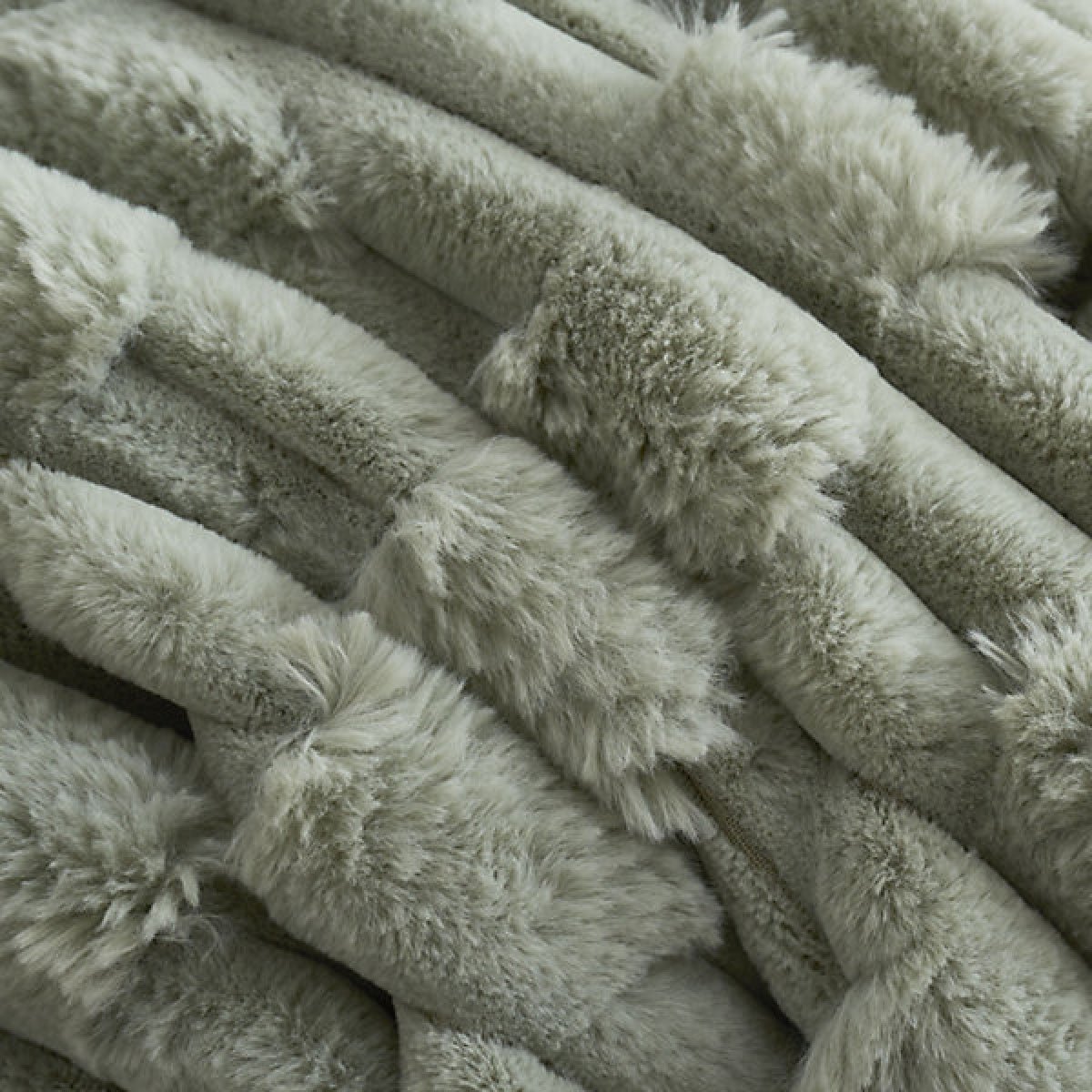 Bianca Carved Faux Fur Blanket Throw Sage Green - THROWS/BLANKETS - Beattys of Loughrea