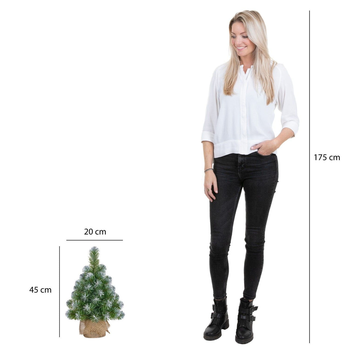 Norton Burlap Mini Christmas Tree with 40 Frosted Tips 45cm - XMAS TREE SMALL - Beattys of Loughrea