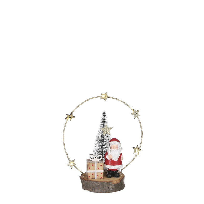 Battery Operated LED Santa Decoration - l17xw15xh8,5cm - XMAS ROOM DECORATION LARGE AND LIGHT UP - Beattys of Loughrea