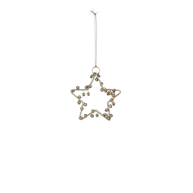 Ornament Hanging Gold Star 10cm - XMAS DECORATIONS - Beattys of Loughrea