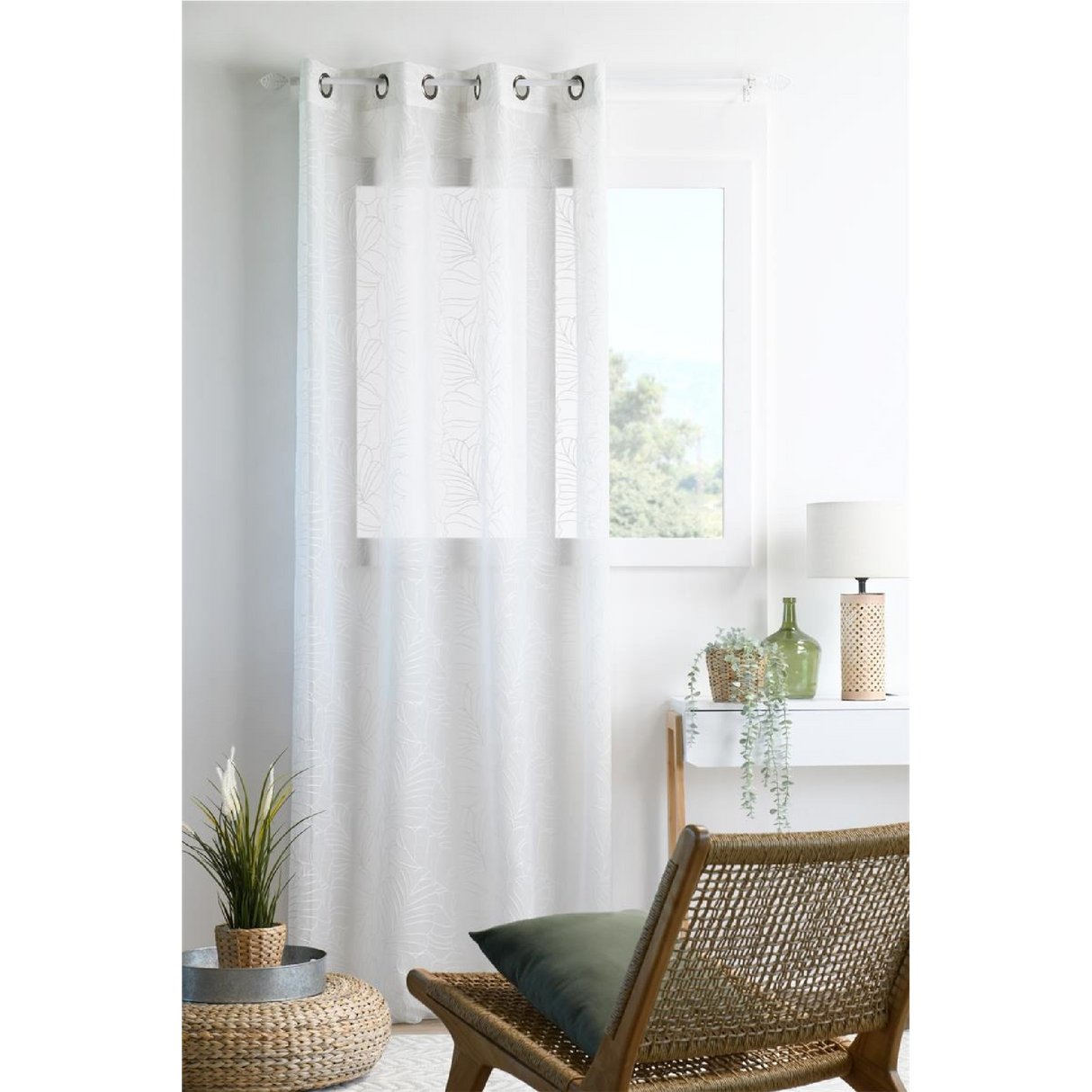 Sheer Curtain Camelia White 140 x 260cm - CURTAINS - READY MADE - Beattys of Loughrea