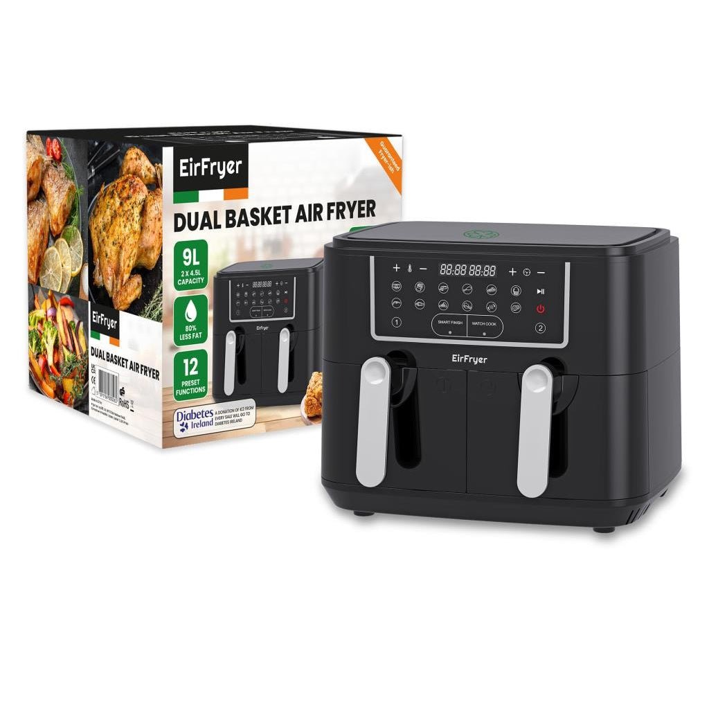 EirFryer 9 Litre Dual Basket Air Fryer - AIR FRYER / DEEP FAT FRYERS - Beattys of Loughrea