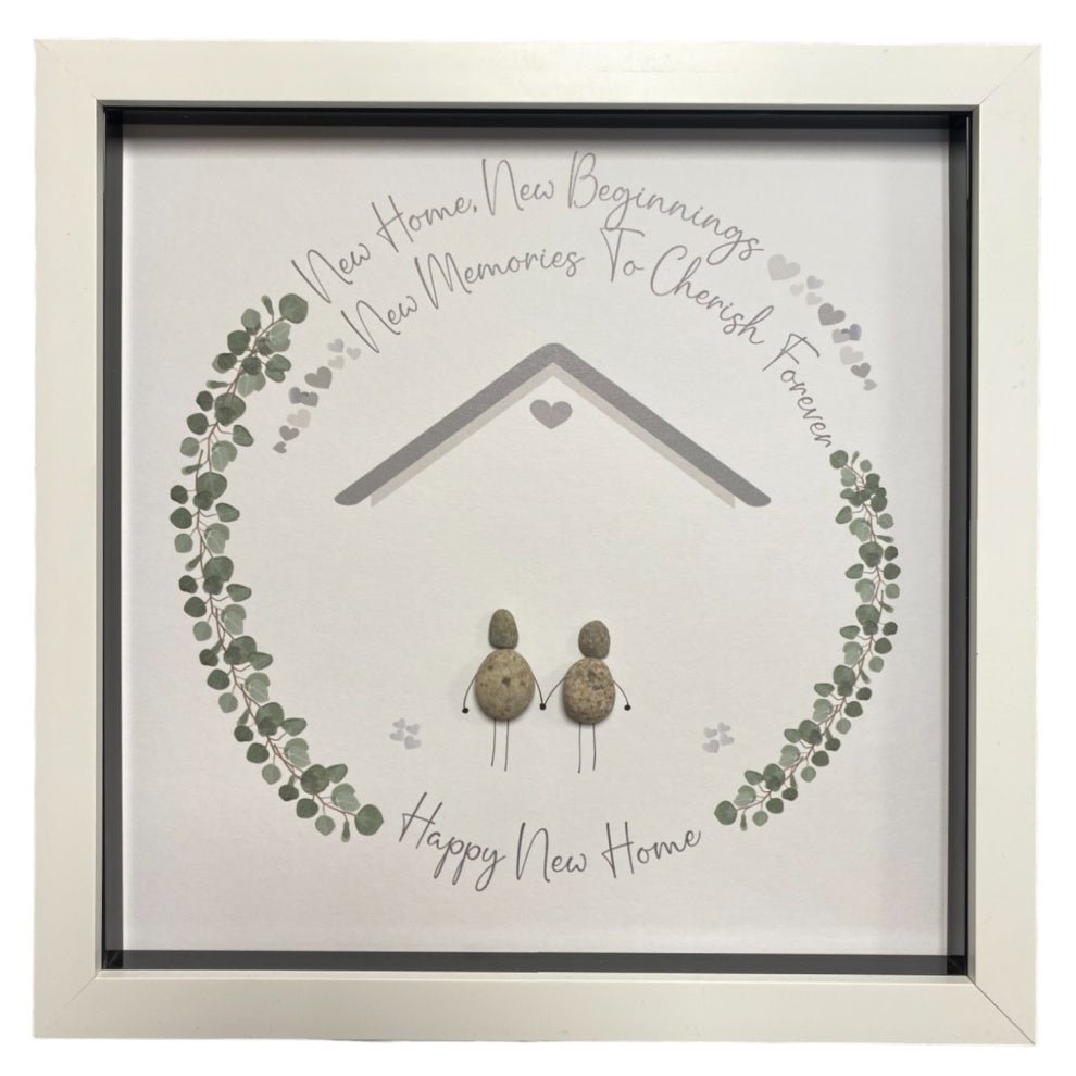 Large Pebble Art New Home, New Beginnings - White - ORNAMENTS - Beattys of Loughrea