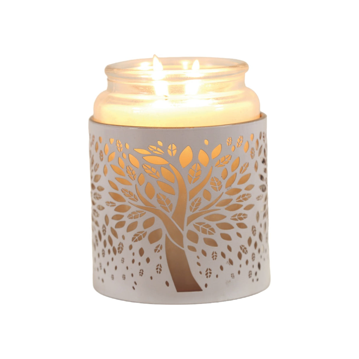 Tealight Wax Melter and Candle Holder - White Tree of Life 10.5cm - Beattys of Loughrea | www.beattys.ie