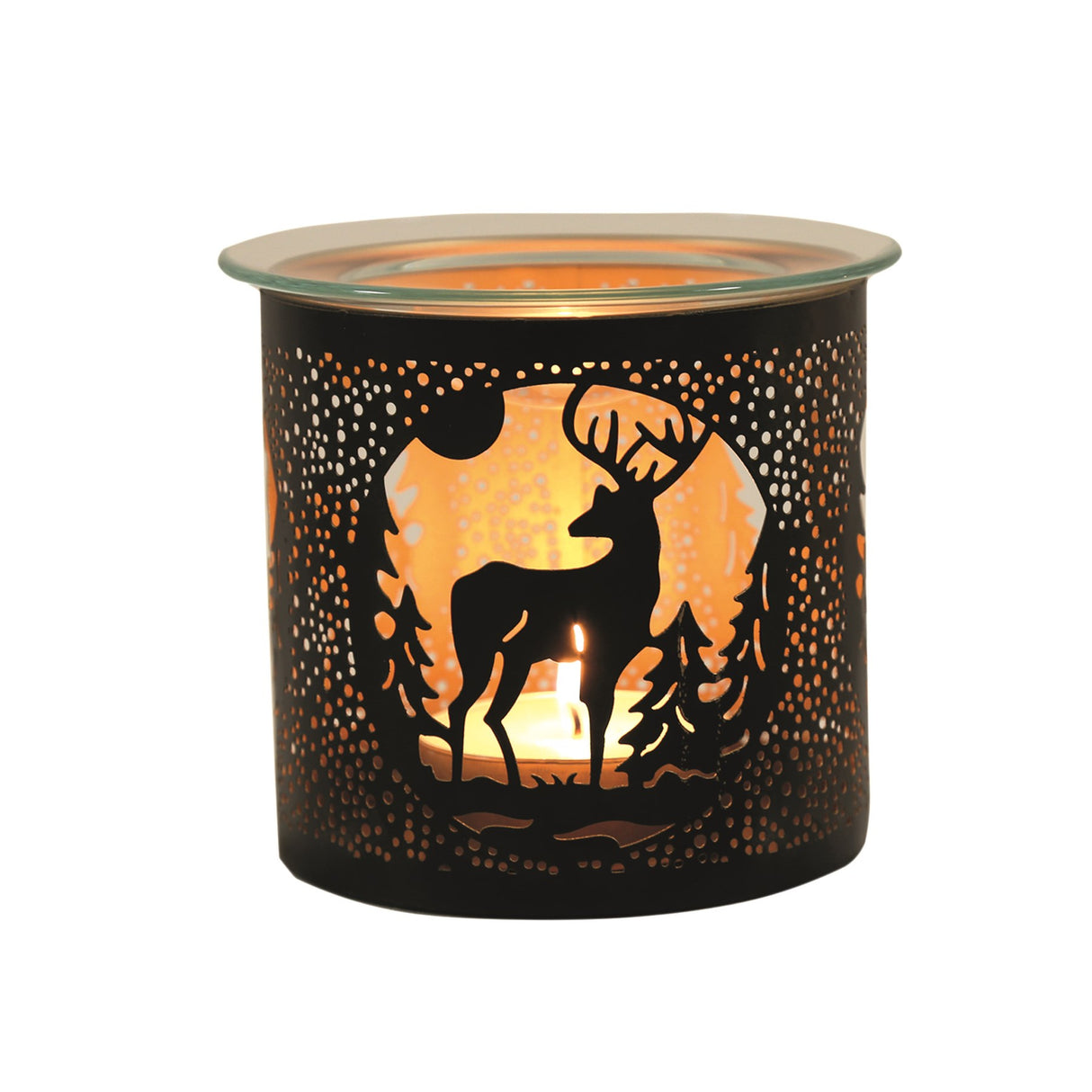 Tealight Wax Melter and Candle Holder - Black Stag 10.5cm