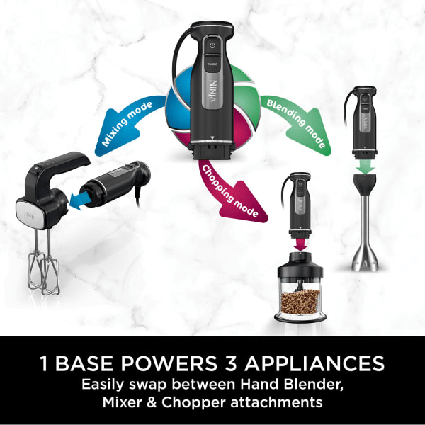 Ninja Foodi 3 - in - 1 Hand Blender, Mixer & Chopper CI100UK - HAND MIXERS - Beattys of Loughrea