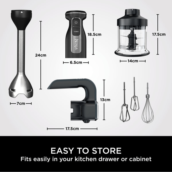 Ninja Foodi 3 - in - 1 Hand Blender, Mixer & Chopper CI100UK - HAND MIXERS - Beattys of Loughrea