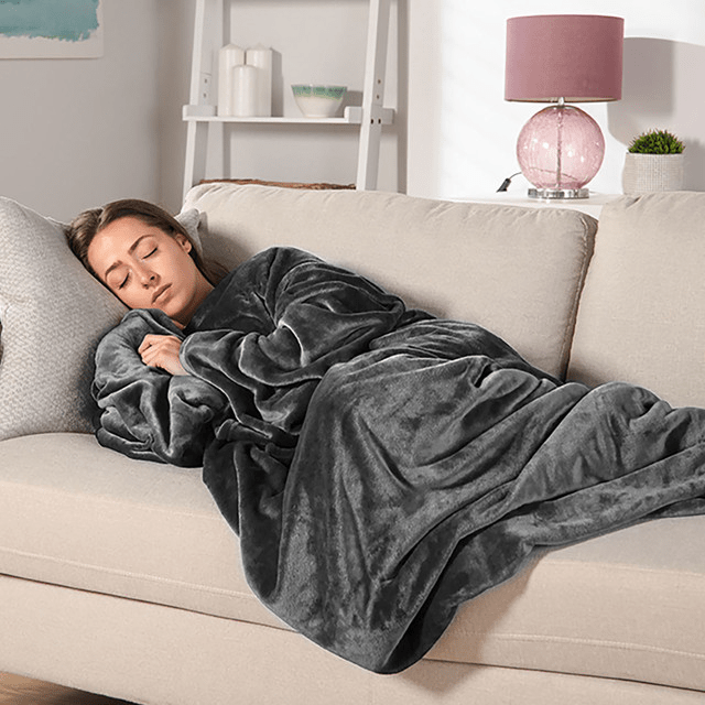 Carmen Heated Wearable Blanket 183x55cm Grey - ELEC BLANKET OVER - Beattys of Loughrea