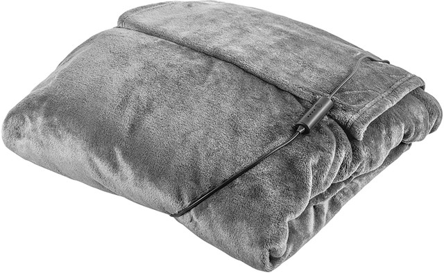 Carmen Heated Wearable Blanket 183x55cm Grey - ELEC BLANKET OVER - Beattys of Loughrea
