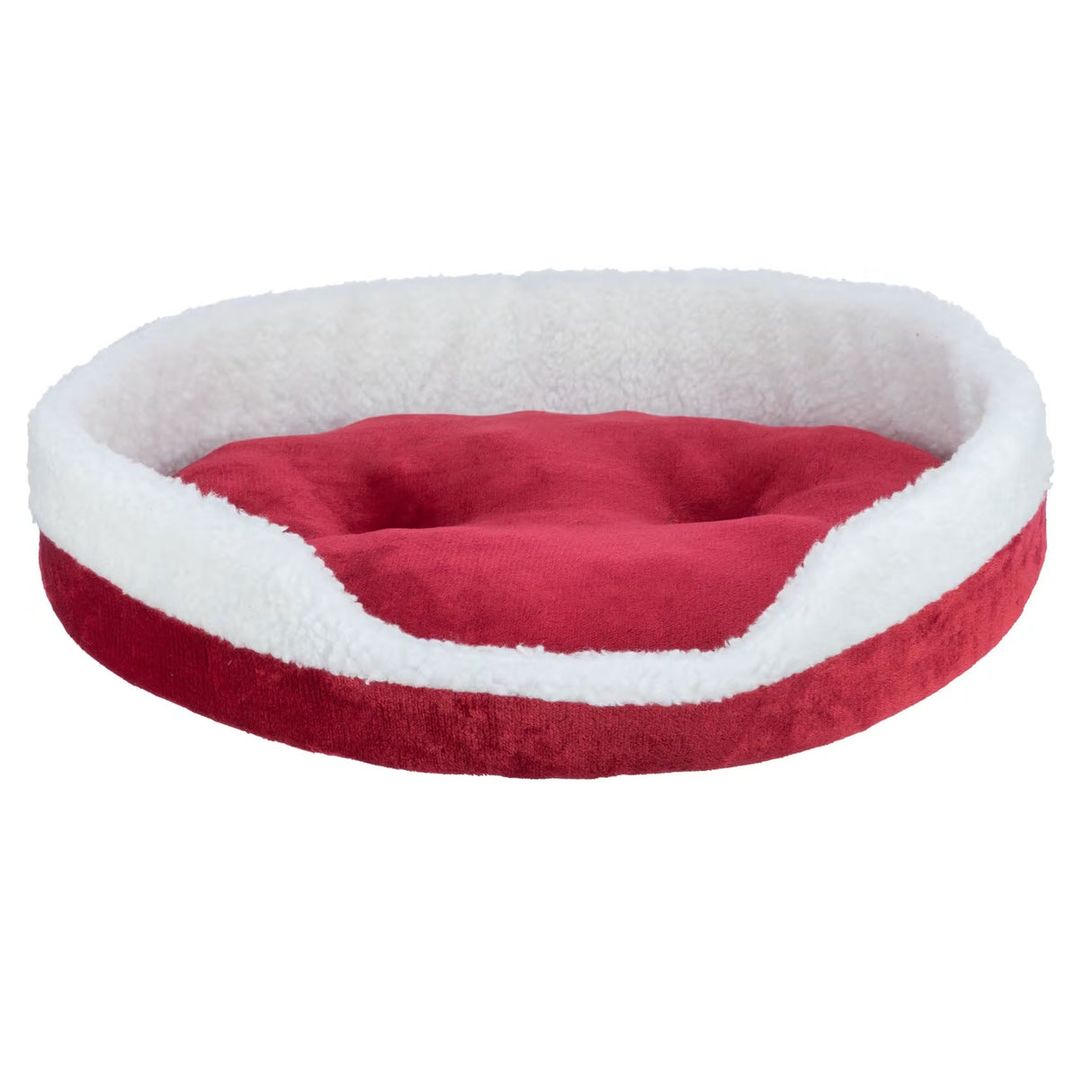 Trixie Nevio Medium Round Red & White Christmas Pet Bed 70x60cm - Beattys of Loughrea | www.beattys.ie