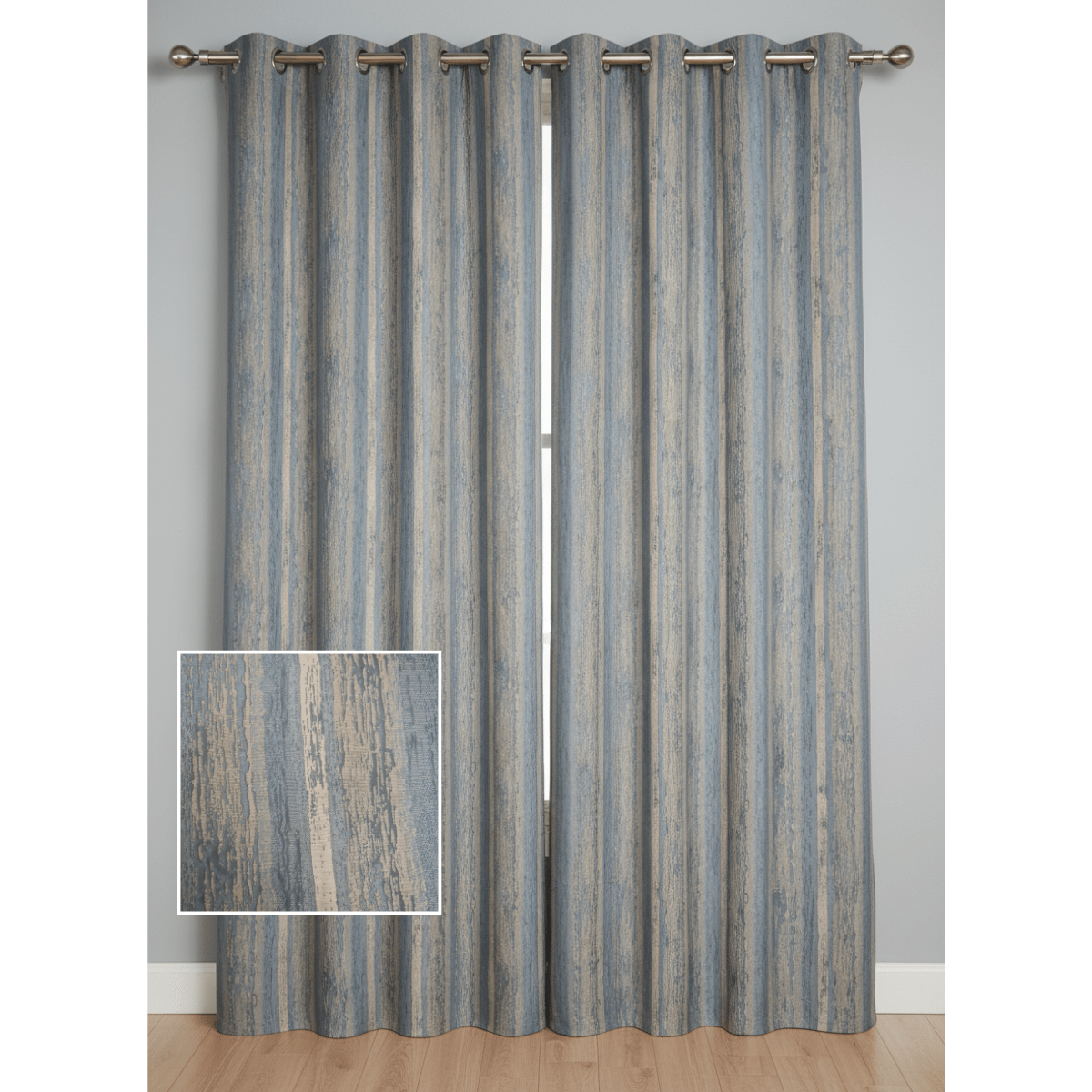 Ankara Navy Eyelet Curtains – 66 × 90 (168 × 229 cm) - CURTAINS - READY MADE - Beattys of Loughrea