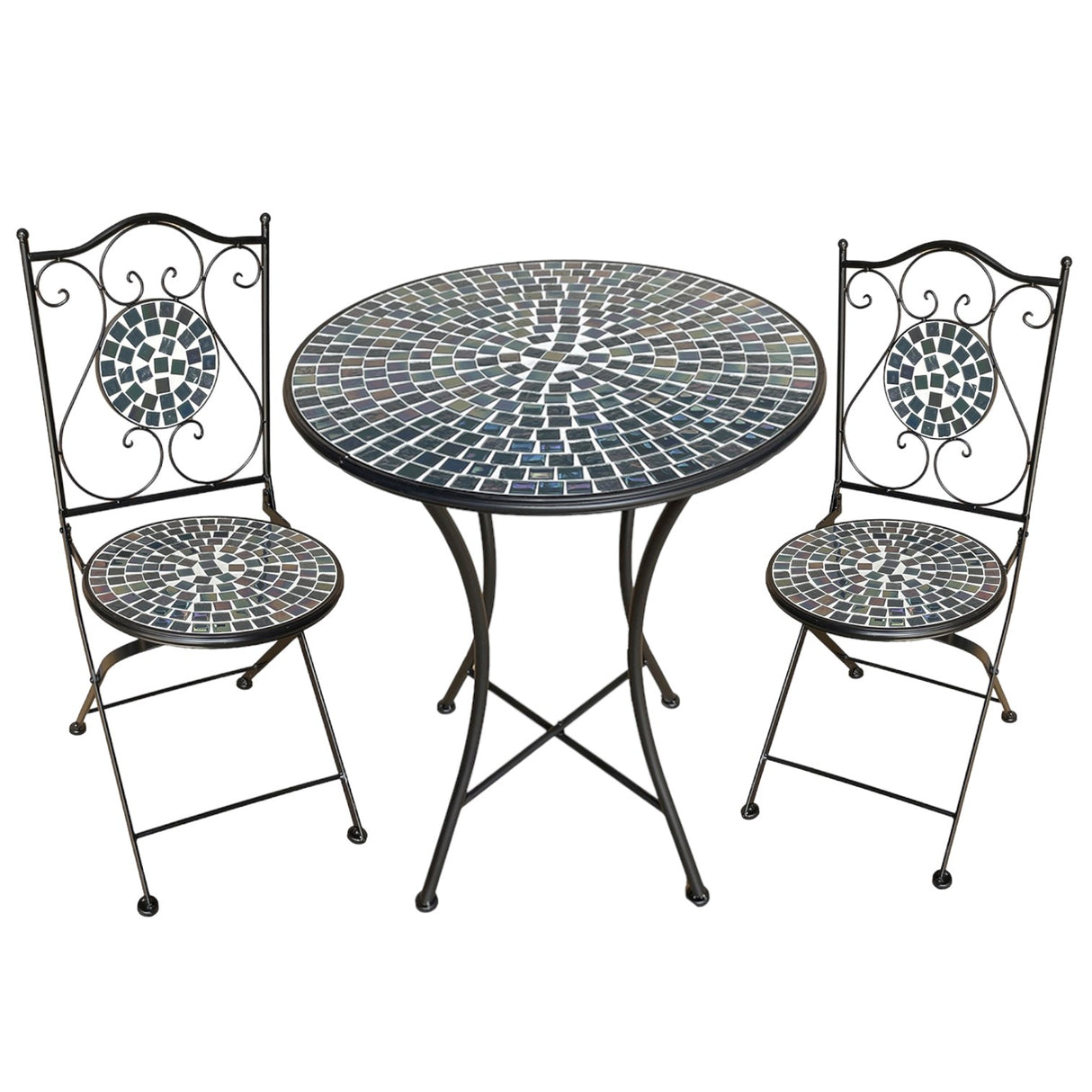 Iridescent Two Seater Metal Framework Bistro Set - BISTRO SET 2 PERSON - Beattys of Loughrea